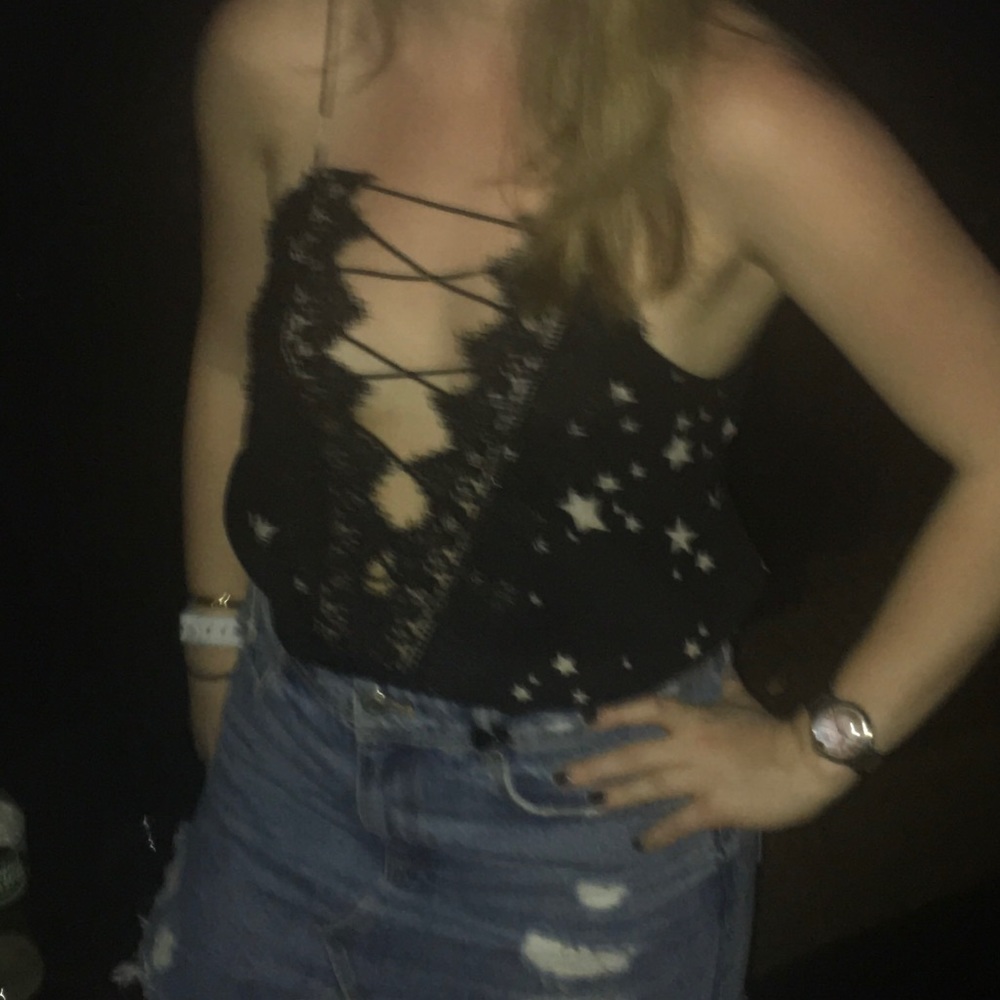 Cami NYC Charlie Lace Up Top
